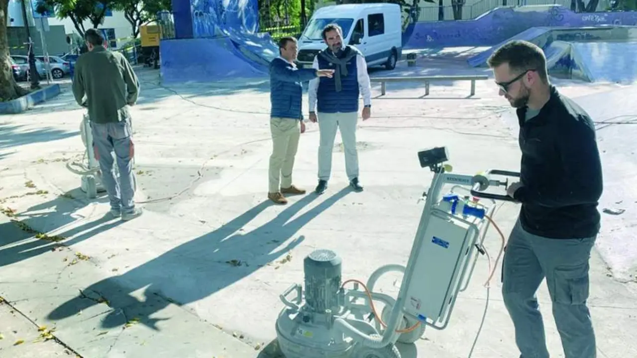 Obras en el skatepark de Marbella. - VM