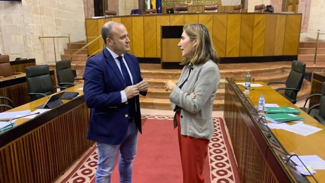 Julio D&iacute;az con la consejera de Empleo, Formaci&oacute;n y Trabajo Aut&oacute;nomo, Roc&iacute;o Blanco. - VH