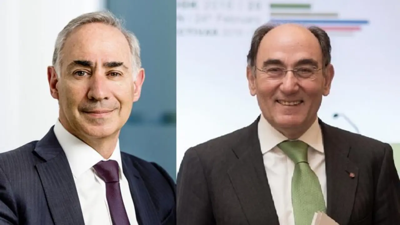 Antonio Coimbra, consejero delegado de Vodafone, e Ignacio Gal&aacute;n, presidente de Iberdrola. - 