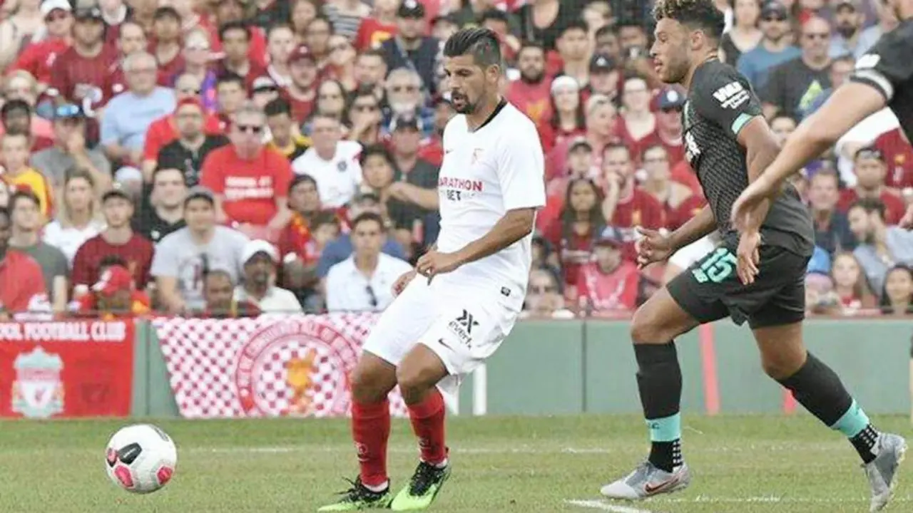El sanluque&ntilde;o Nolito en un partido que disput&oacute; con el Sevilla ante el Liverpool en Boston - A. I.