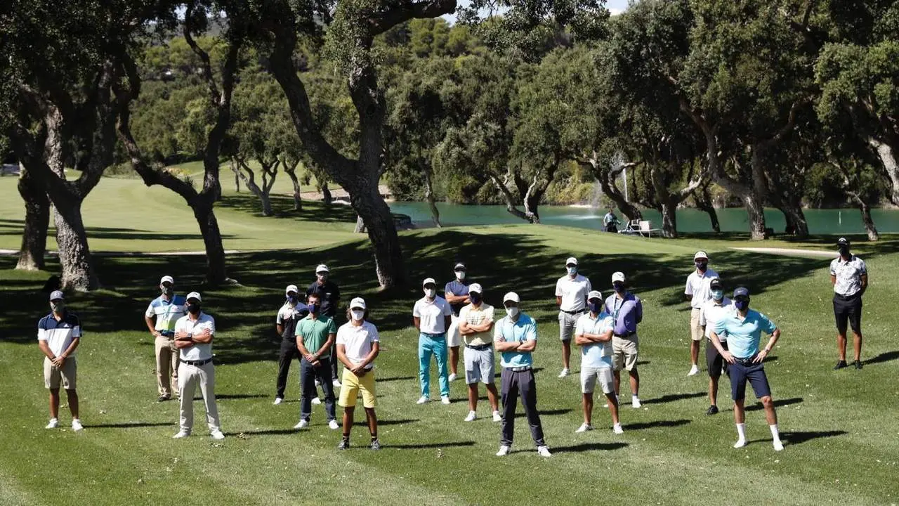 Los jugadores espa&ntilde;oles, en Valderrama. - A. I.