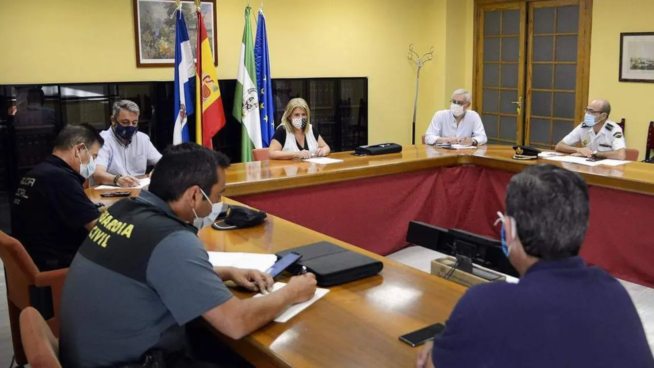 Un momento de la reuni&oacute;n de la Mesa t&eacute;cnica de Seguridad.  - Jerez.es