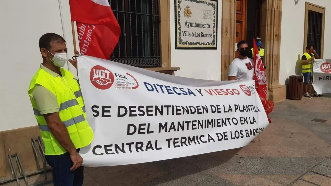 Protesta de Ditecsa en Los Barrios. - AI