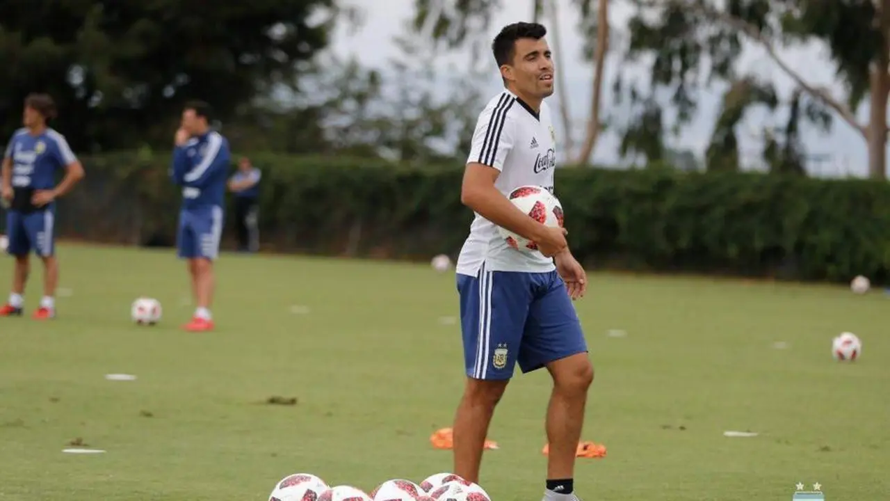 Marcos Acu&ntilde;a durante una concentraci&oacute;n con la selecci&oacute;n Argentina. - afa