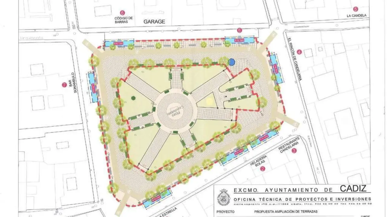 Plano de reordenaci&oacute;n de las terrazas en Candelaria. - 
