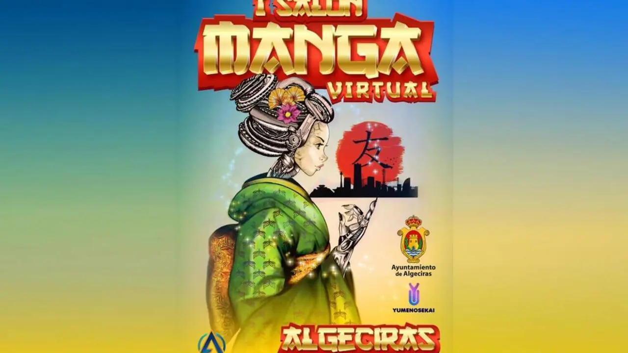 Cartel del Sal&oacute;n del Manga virtual de Algeciras. - A. I.