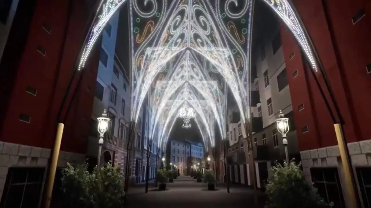 Simulaci?n del dise?o de la iluminaci?n navide?a en la calle Santiago de Valladolid. - Europa Press