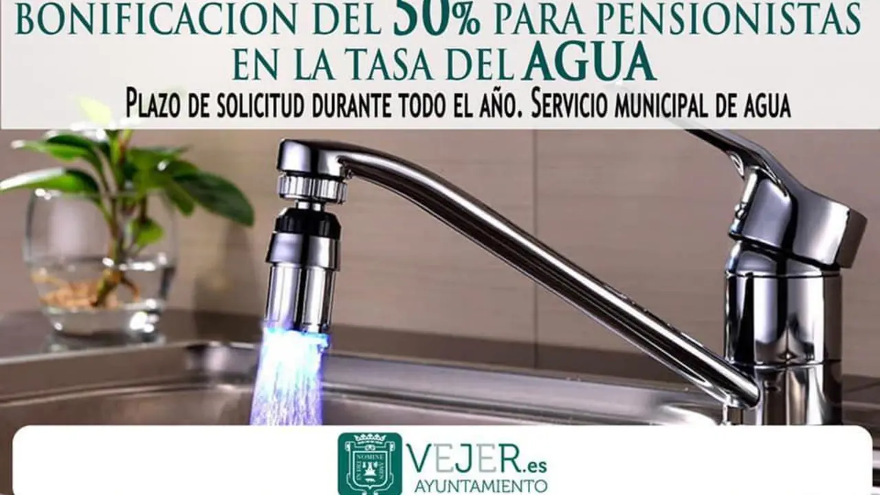 Cartel anunciador de la bonificaci&oacute;n.  - Ayuntamiento de Vejer