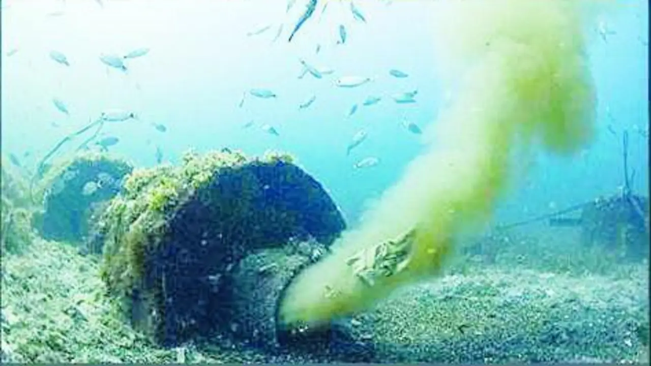 Imagen de un emisario dentro del agua.  - zaharatertuliacervantina.files.wordpress.com
