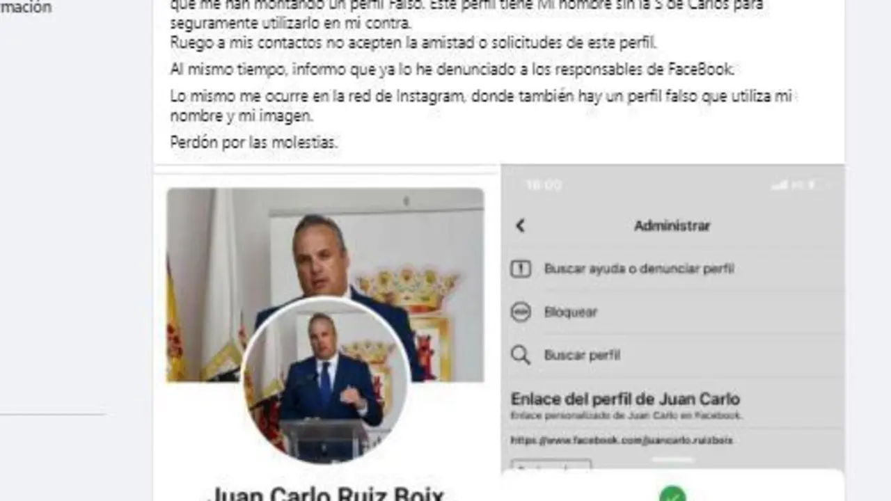 Falso perfil de Ruiz Boix. - Facebook