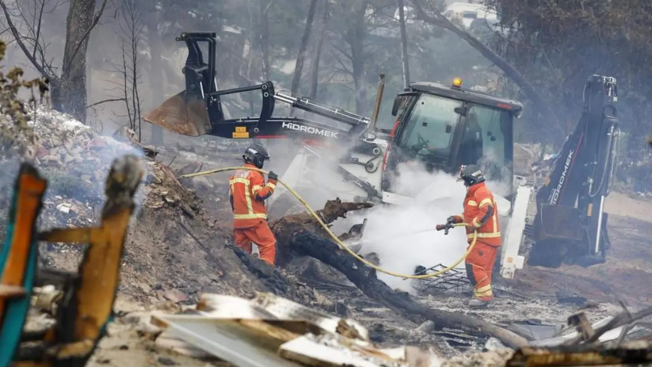 Incendio de este viernes en el asentamiento de Palos de la Frontera. - Europa Press