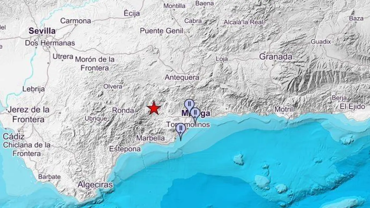 Mapa de los epicentros. - IGN