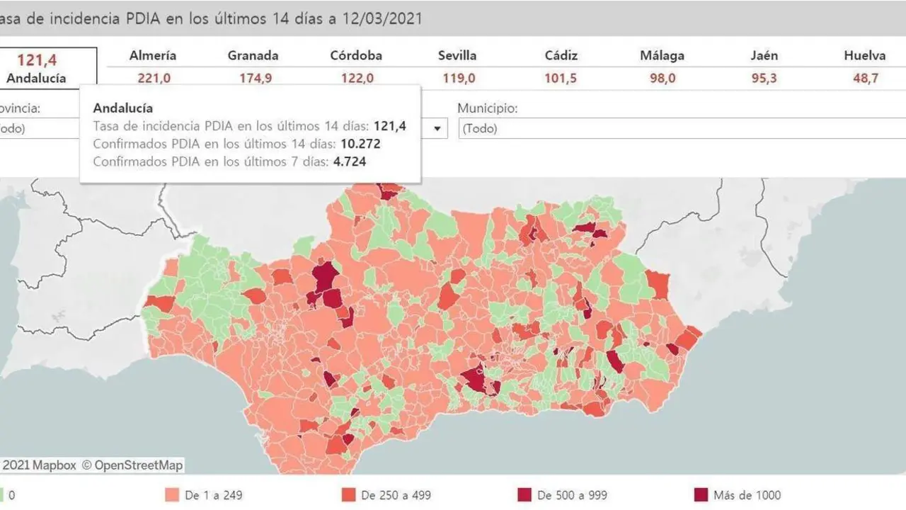 Mapa de incidencia. - Europa Press