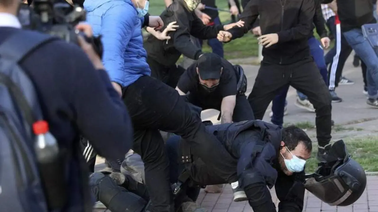 Los disturbios en Vallecas. - Efe