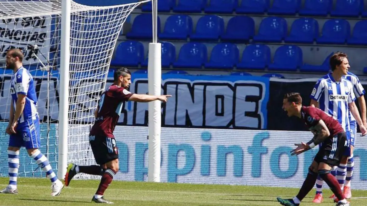Nolito tras lograr el 0-1 ante el Alav&eacute;s en el minuto 8 - La Liga Santander