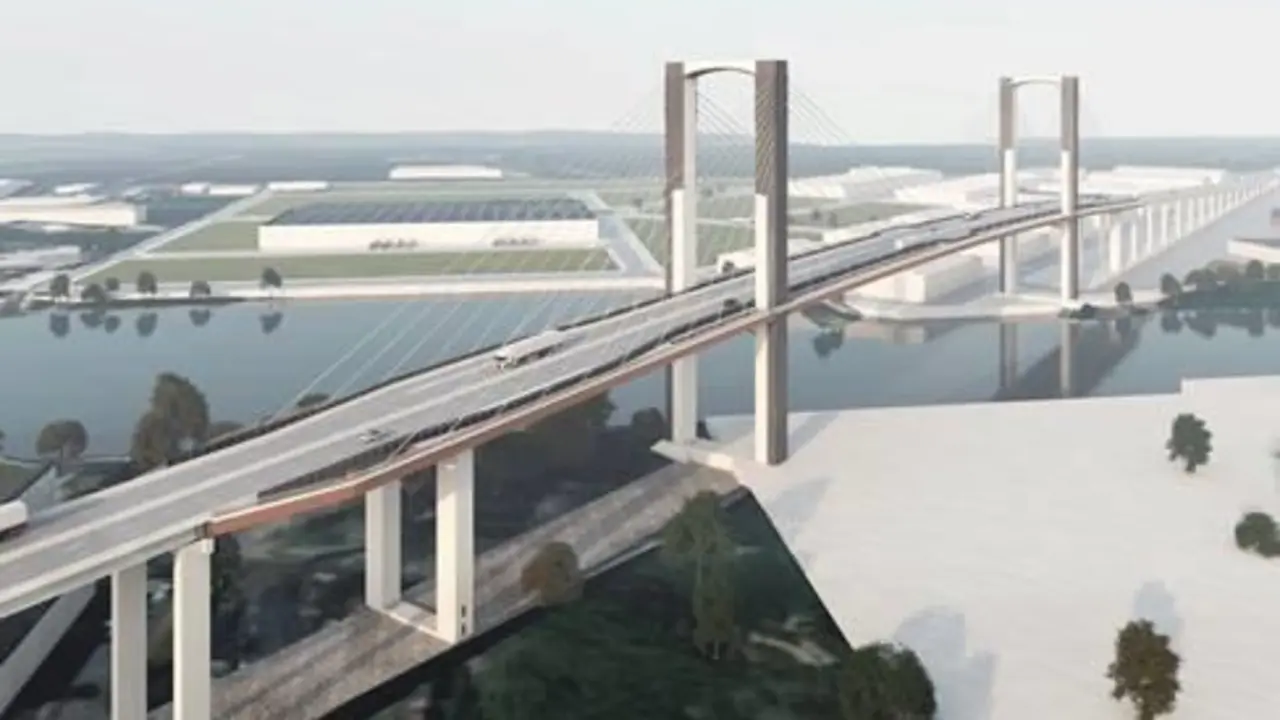 Recreaci&oacute;n del Puente del Centenario de Sevilla tras la obra. - AI