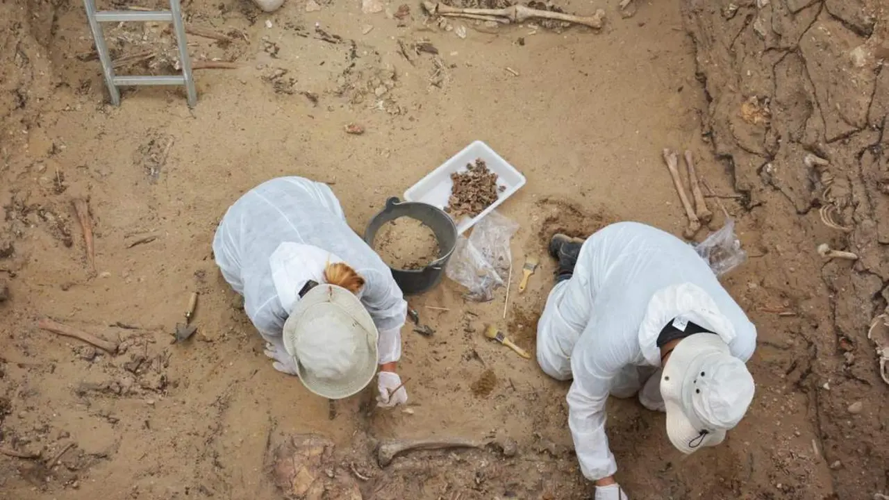 Trabajos de exhumaci&oacute;n en el cementerio de San Jos&eacute;. - E.Escoriza