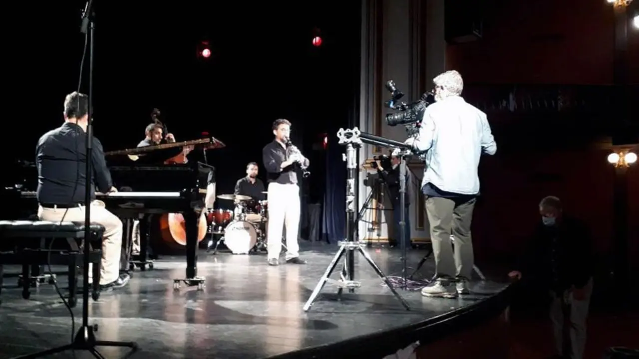 El cuarteto Crash 4 Jazz durante su actuaci&oacute;n en el Teatro Circo para el documental.  - 
