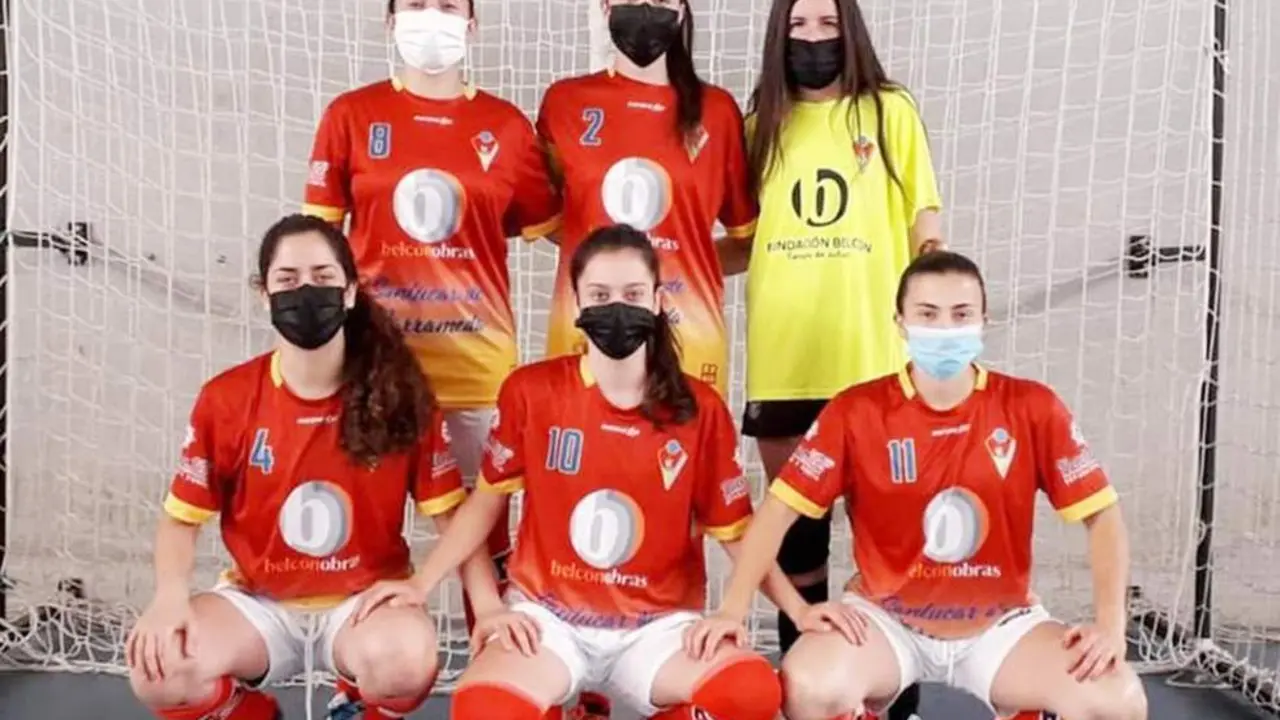 Las seis jugadoras del Belc&oacute;n Luci Feri Fanum que afrontaron el partido en Villacarrillo - BLFF