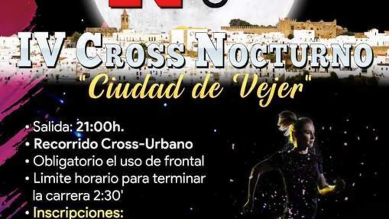 Cartel anunciador del IV Cross Nocturno Ciudad de Vejer. - 