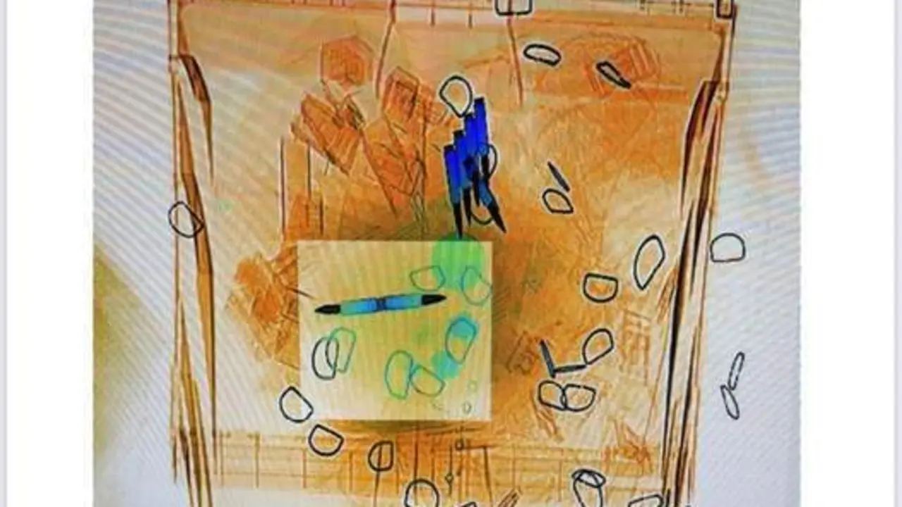 Imagen del esc&aacute;ner con una de las cartas con balas. - Correos