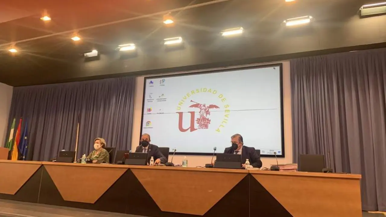 Reuni&oacute;n del Consejo de Gobierno de la Universidad de Sevilla presencial. - US