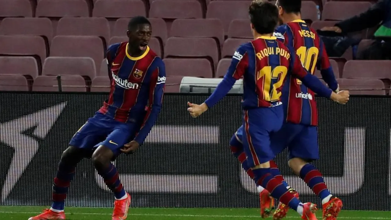 Gol de Ousmane Demb&eacute;l&eacute;. - EFE