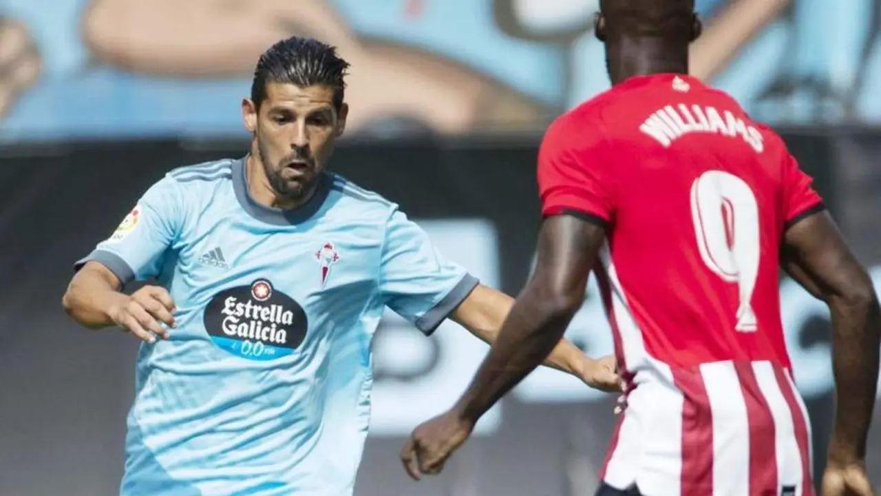 Nolito ante Ia&ntilde;i Williams, autor del &uacute;nico gol del partido - LaLiga Santander