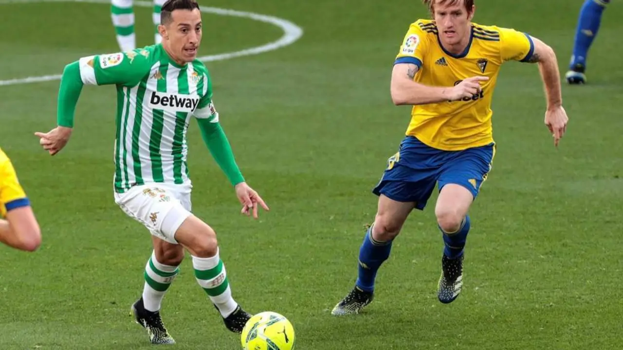 El futbolista del C&aacute;diz CF, &Aacute;lex Fern&aacute;ndez, durante un partido de liga. - efe