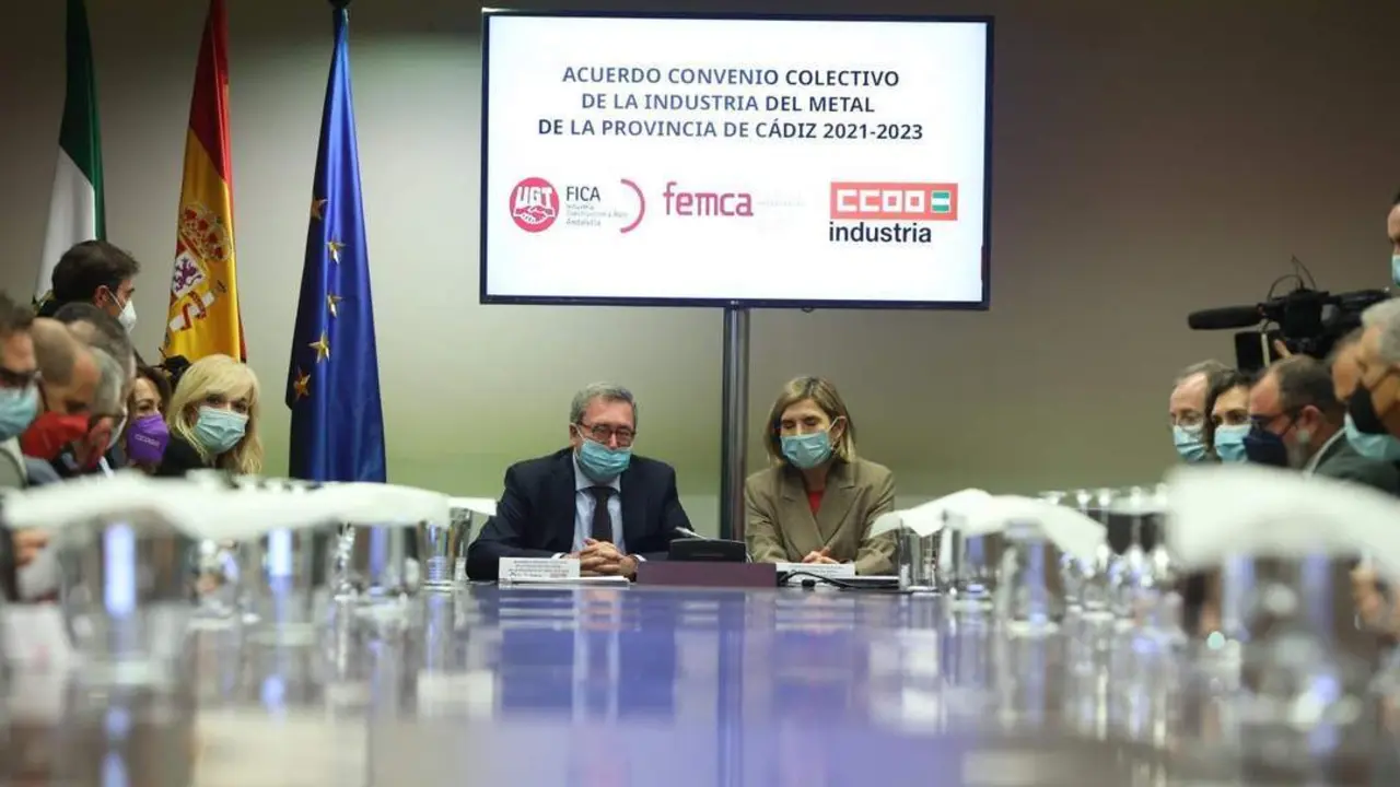 Reuni&oacute;n para firmar el convenio del metal de la provincia de C&aacute;diz - EP
