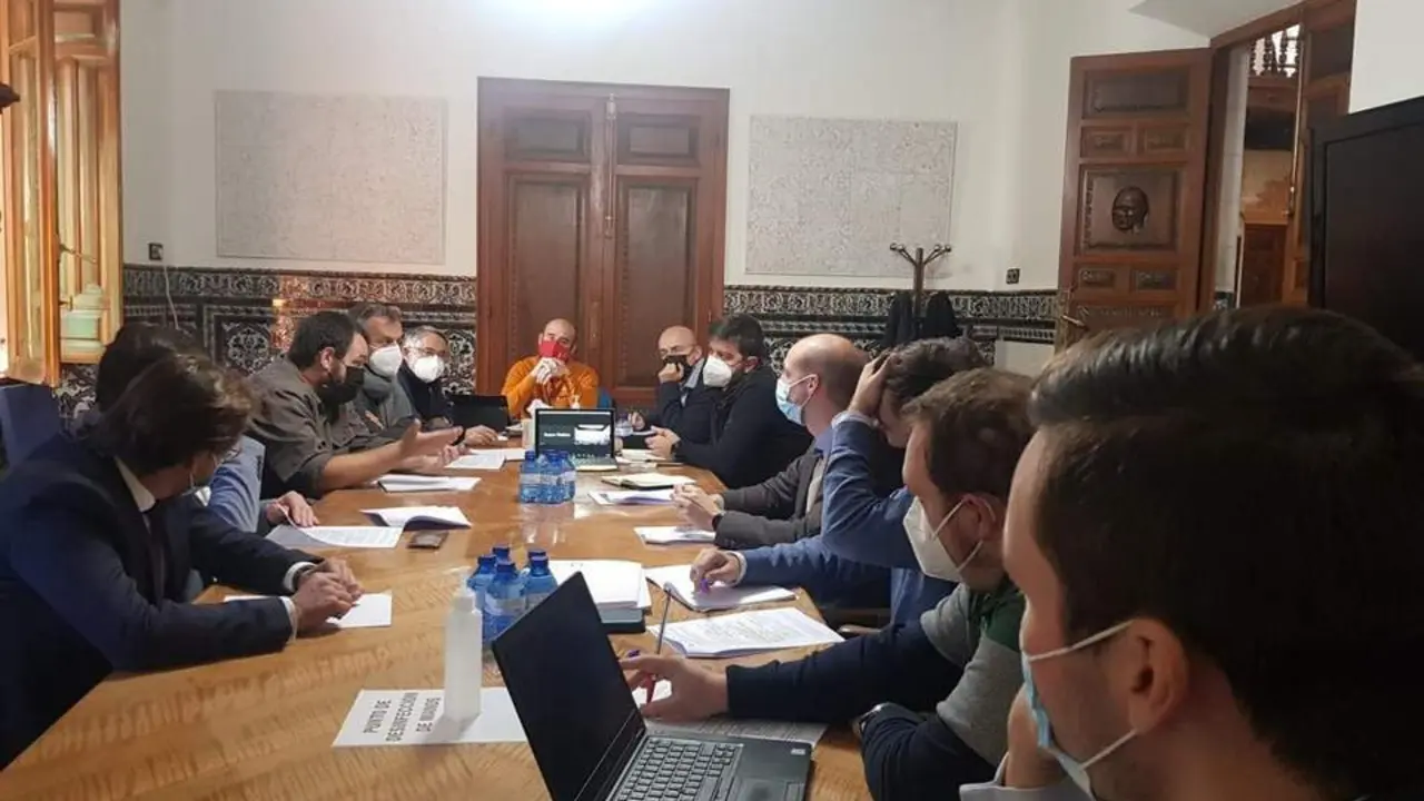 Reuni&oacute;n en la Delegaci&oacute;n para el yacimiento de Medina Elvira. - Junta
