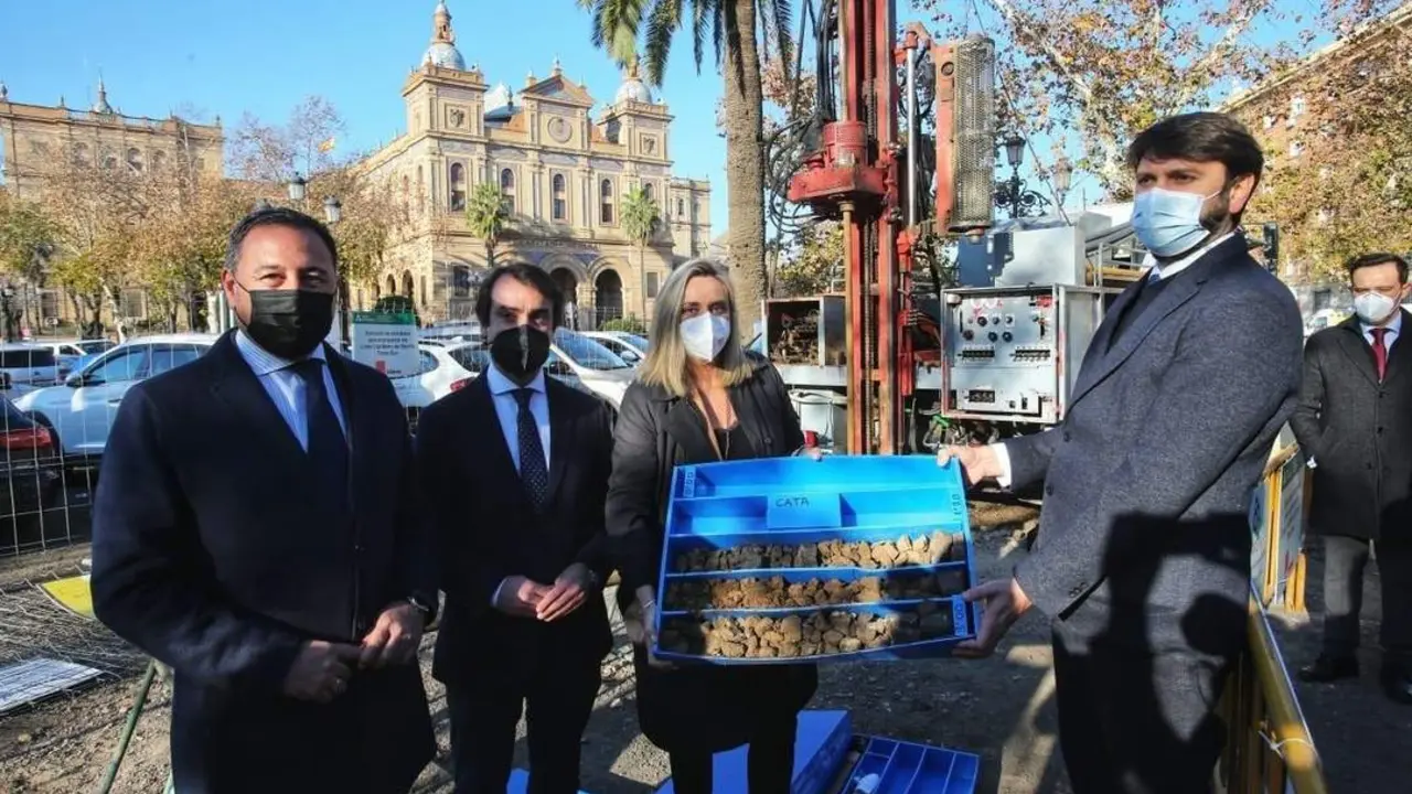 Primeros trabajos para el tramo sur de la l&iacute;nea tres del metro de Sevilla. - JUNTA DE ANDALUCIA
