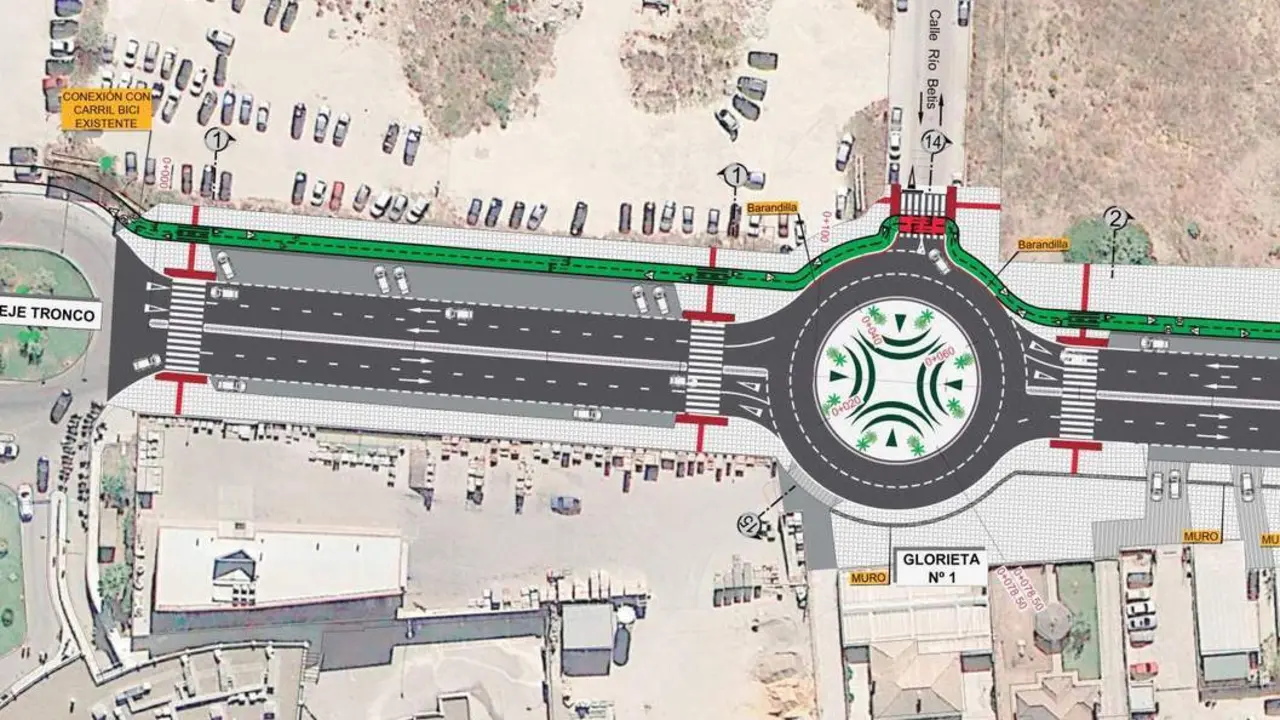 Plano del proyecto de la carretera de Chipiona. - Cedido.