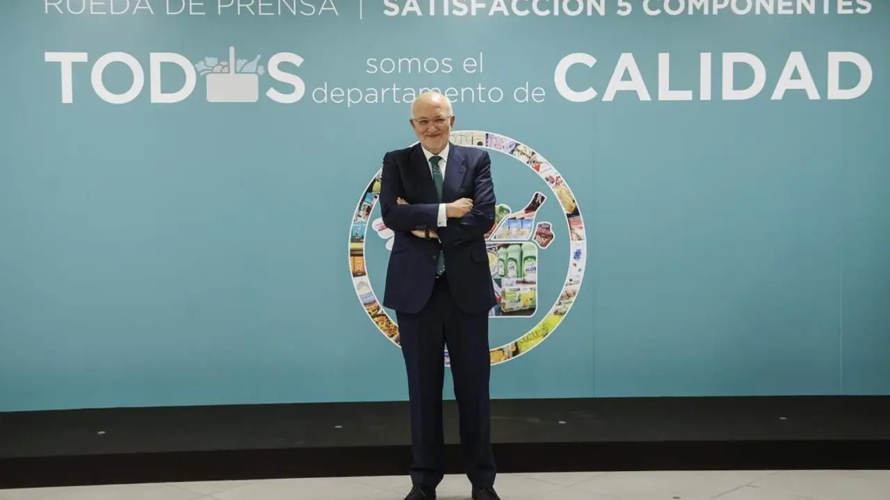 El presidente de Mercadona, Juan Roig, durante la presentaci&oacute;n de los resultados anuales de 2021. - Cedida