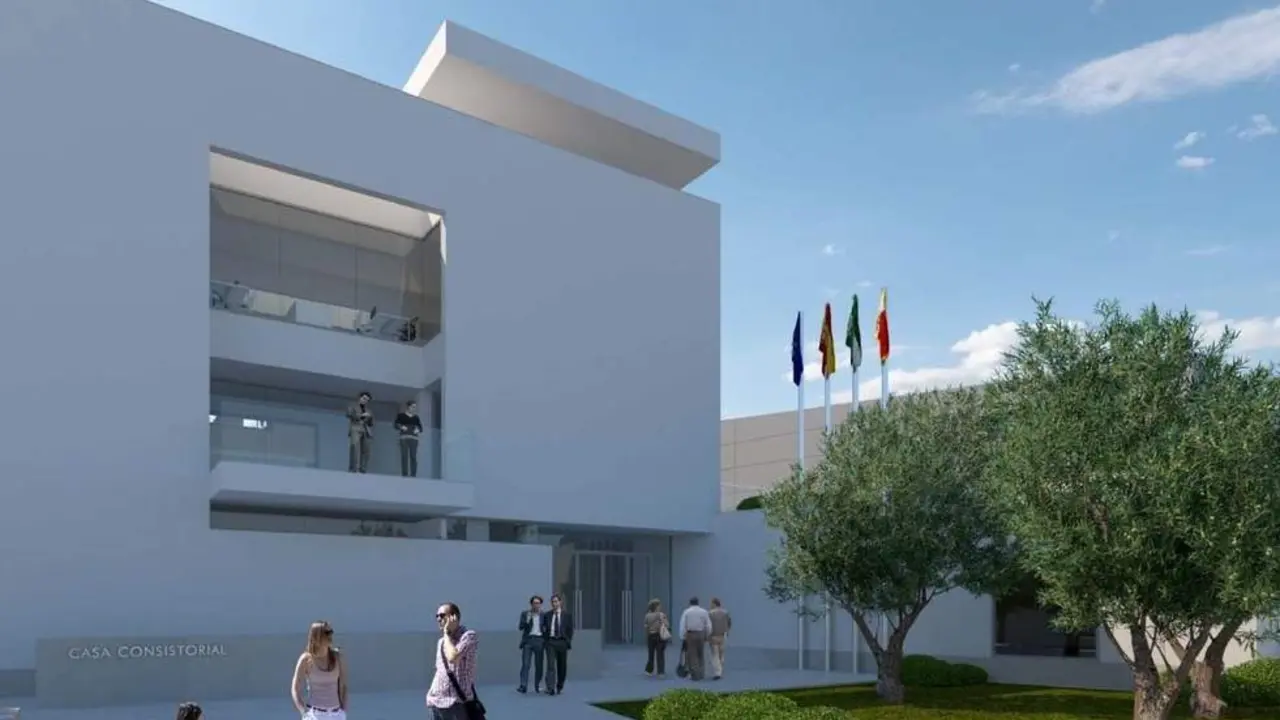Recreaci&oacute;n del nuevo Ayuntamiento de Gerena, cuyo proyecto firma el Estudio Carbajal.  - AYTO GERENA 