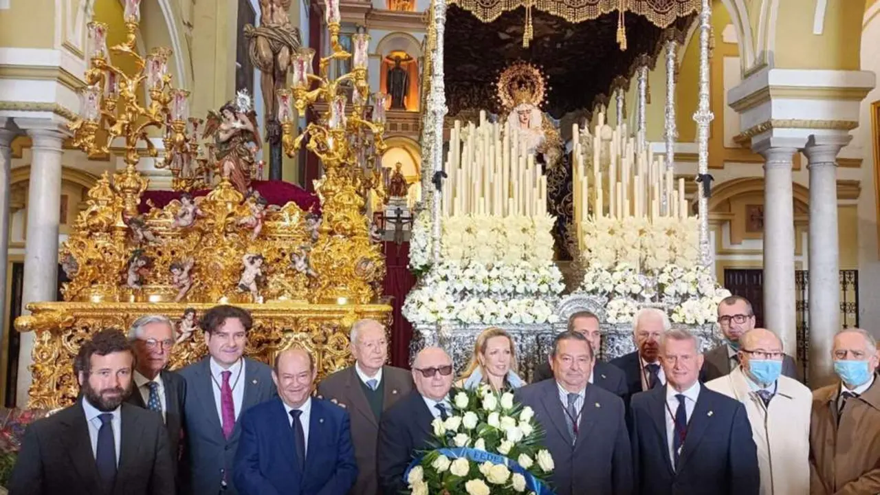 Representantes de Fedeme junto al Hermano Mayor de San Benito. - FEDEME