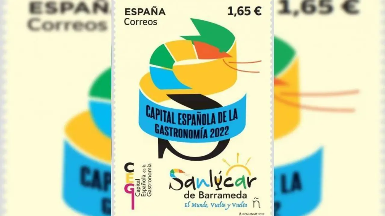 Sello dedicado a Sanl&uacute;car como Capital Espa&ntilde;ola de la Gastronom&iacute;a. - Informaci&oacute;n.