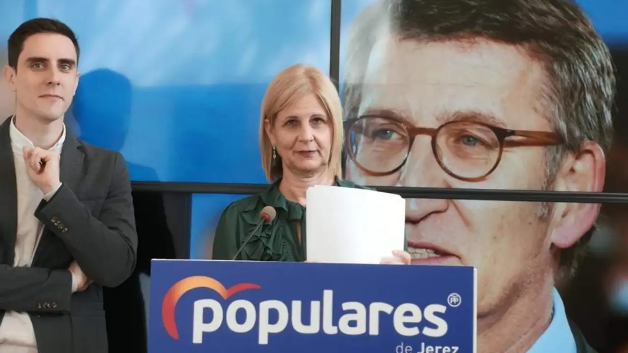Garc&iacute;a Pelayo en rueda de prensa en la sede del PP de Jerez - PP
