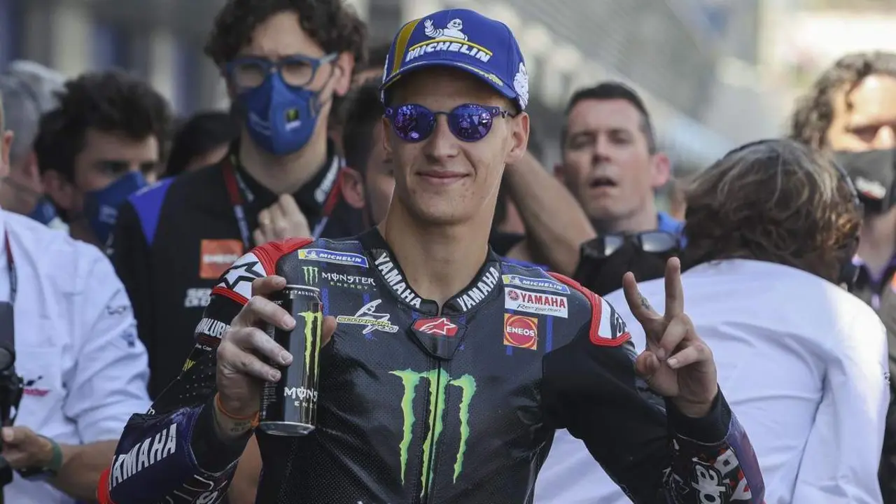 Fabio Quartararo, tras la clasificaci&oacute;n del s&aacute;bado en el GP de Espa&ntilde;a en Jerez. - EFE