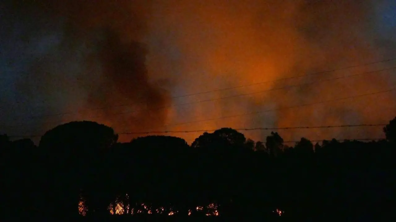 Uno de los &uacute;ltimos incendios, al borde de Do&ntilde;ana. - Efe