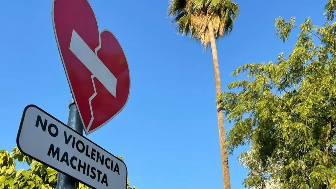 Se&ntilde;al no violencia machista. - Junta