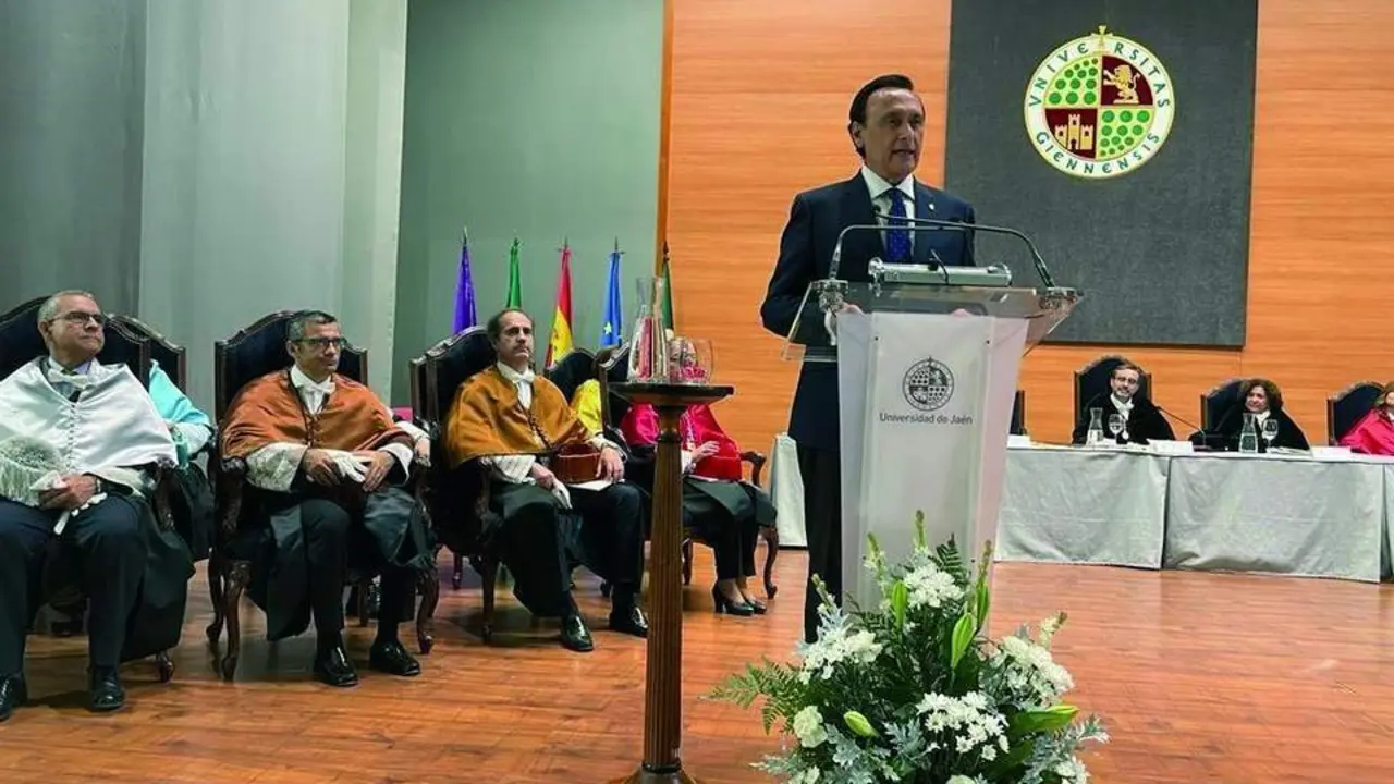Jos&eacute; Carlos G&oacute;mez Villamandos en el acto de apertura oficial del curso universitario en Ja&eacute;n. - Viva Ja&eacute;n