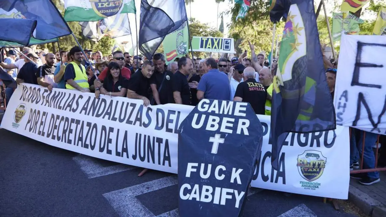 Protestas del sector del taxi. - Archivo
