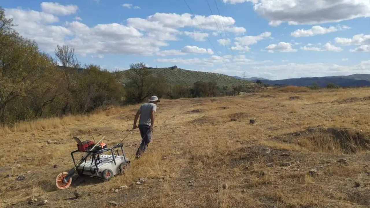 Trabajos en el yacimiento del Cerro de la Mesa.  - 