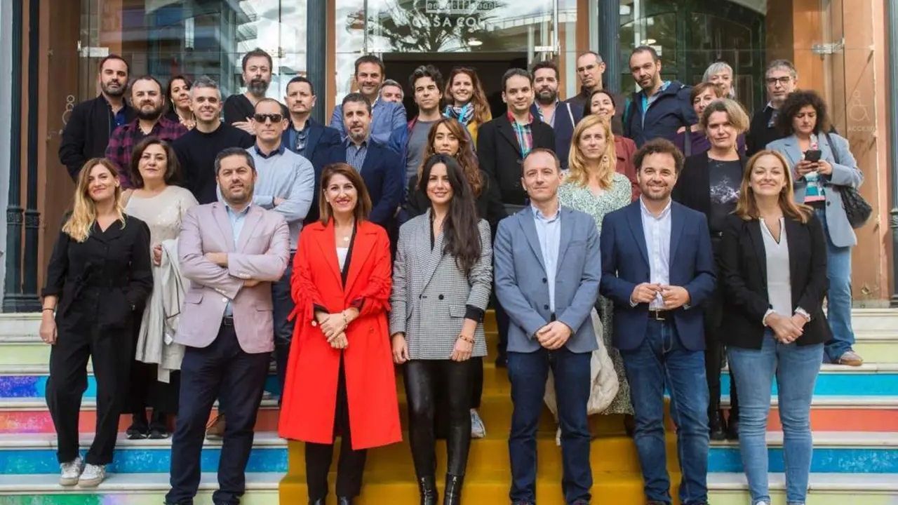 Participantes en el Encuentro audiovisual Andaluc&iacute;a Portugal en el Festival de Huelva. - VH