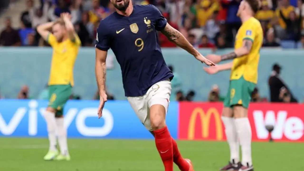 olivier giroud celebra uno de sus goles. - EFE