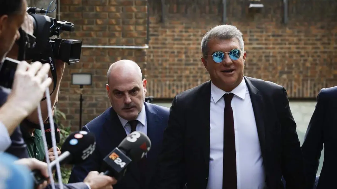 Laporta antes del partido. - EFE