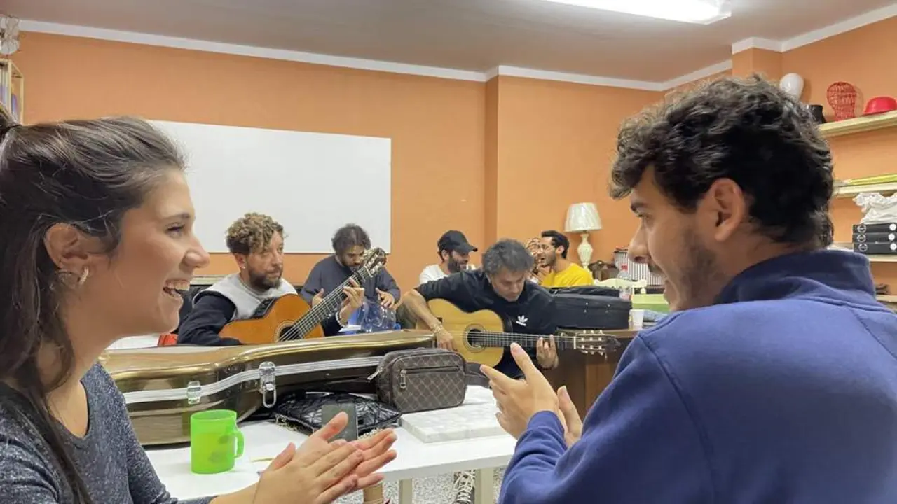 Un momento del ensayo del espect&aacute;culo de Pepe del Morao - Viva