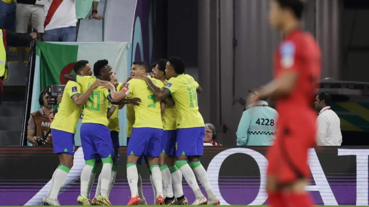 gan&oacute; brasil a corea. - efe