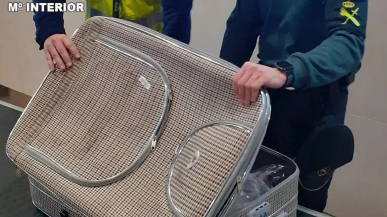 La maleta donde fue encontrada la droga. - Guardia Civil